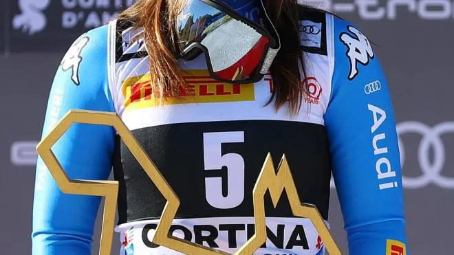 Elena Curtoni, 30 anni, sul podio