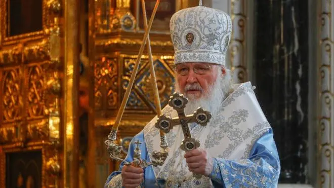Patriarch Kirill of Moscow and All Russia serves at Christ the Savior cathedral during liturgy marking Annunciation in Moscow, Russia,07 April 2021. ANSA/SERGEI ILNITSKY