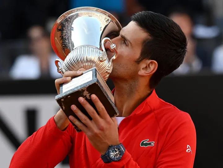 La gioia di Novak Djokovic, che domenica prossima taglierà il traguardo dei 35 anni