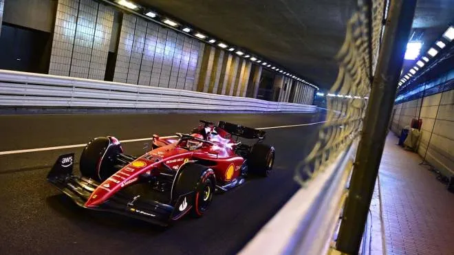 TOPSHOT - Ferrari's Monegasque driver Charles Leclerc drives during the third practice session at the Monaco street circuit in Monaco, ahead of the Monaco Formula 1 Grand Prix, on May 28, 2022. (Photo by ANDREJ ISAKOVIC / AFP)