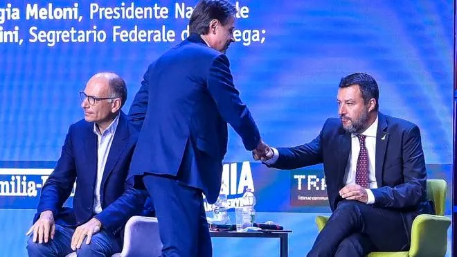 Da sinistra, Enrico Letta (55 anni), Giuseppe conte (57 anni) e Matteo Salvini (49 anni)