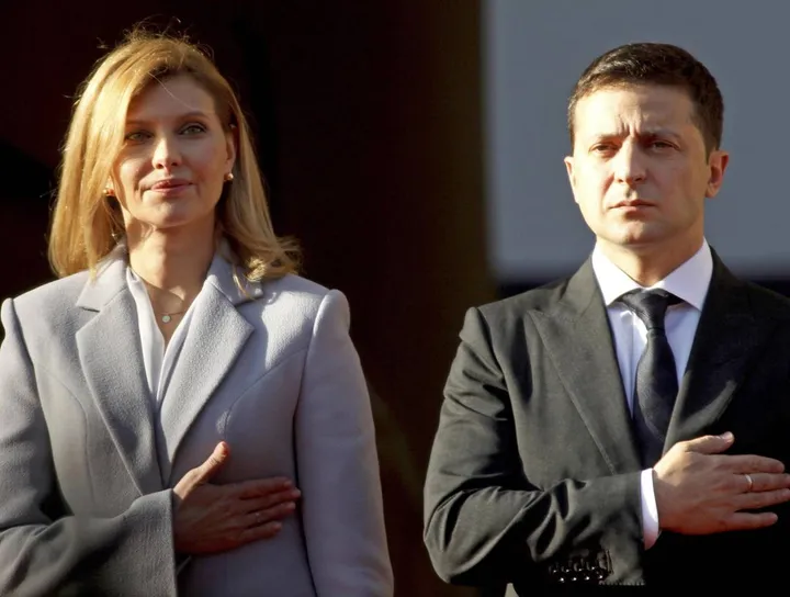 Olena Zelenska, 44 anni, la first lady ucraina, con Volodymyr Zelensky, 44 anni