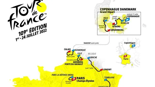 Il percorso 2022 del Tour de France