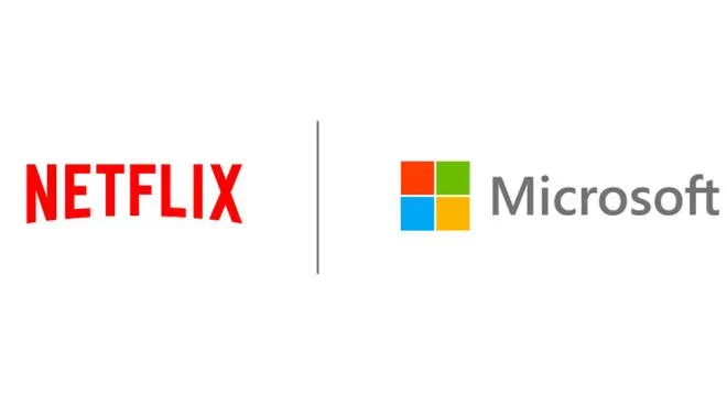 I loghi di Netflix e Microsoft