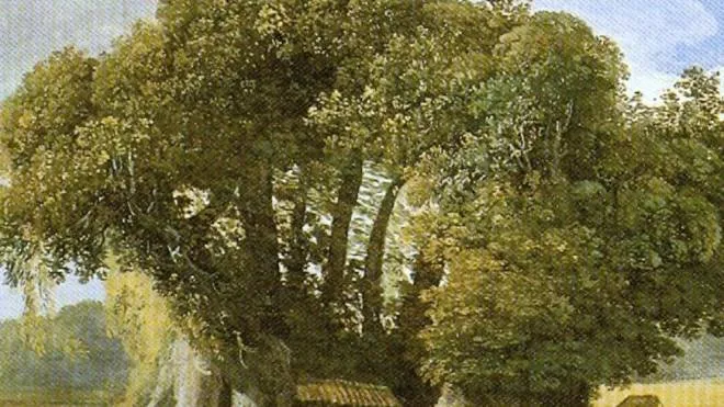 Il Castagno dei Cento Cavalli dipinto dal pittore e famoso viaggiatore del Grand Tour Jean-Pierre Houël nel 1777 circa