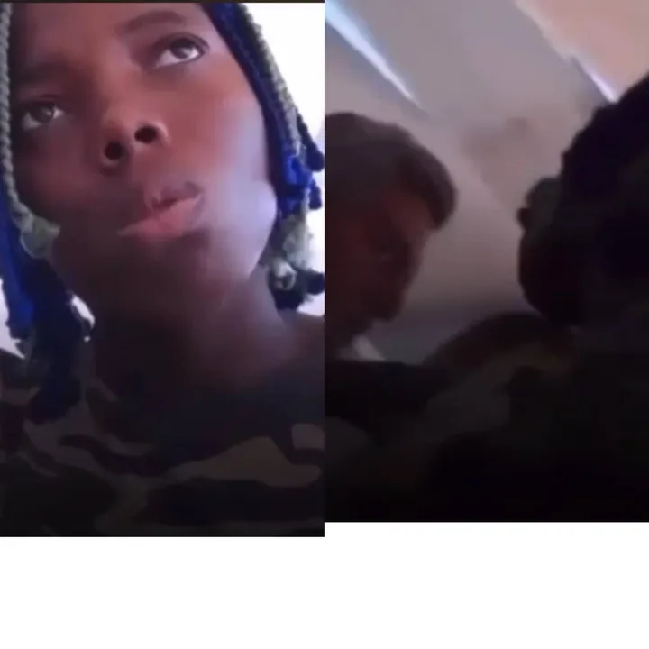 Due frame del video girato dalla donna: a sinistra il suo primo piano, a destra gli attimi concitati durante l’aggressione