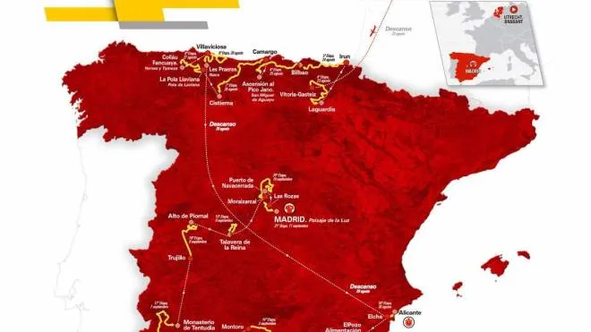 La cartina della Vuelta 2022