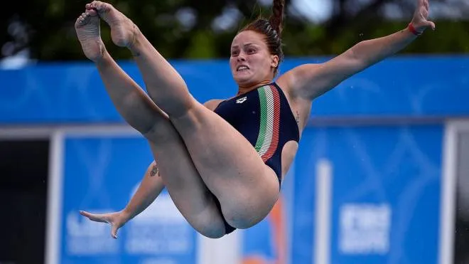 Chiara Pellacani of Italy competes in the women�s Diving 3m Springboard final at the LEN European Aquatics Championships at the Foro Italico in Rome, Italy, 19 August 2022. ANSA/RICCARDO ANTIMIANI