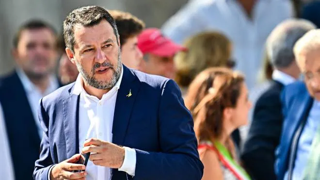 Italian Senator and leader of Lega party Matteo Salvini attends a public ceremony on the fourth anniversary of the Morandi Bridge�s collapse, in Genoa, Italy, 14 August 2022. ANSA/SIMONE ARVEDA