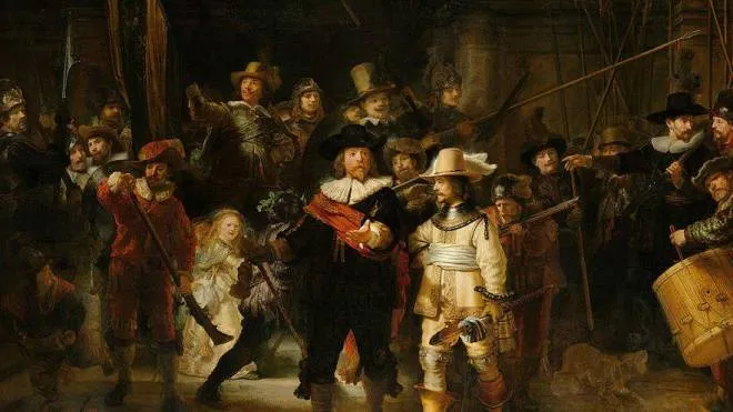 “La ronda di notte“: olio su tela del 1642 custodito al Rijksmuseum di Amsterdam