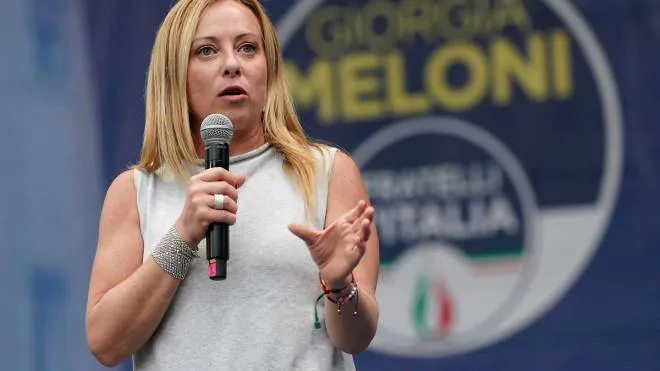 Giorgia Meloni in Pescara on 31 August 2022 during her Fratelli D�Italia election campaign tour towards the 25 September vote. Pescara, 31 Agosto 2022.
ANSA/DANILO DI GIOVANNI