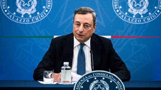 Italian Prime Minister Mario Draghi during a press conference at the end of the Council of Ministers at Chigi Palace in Rome, Italy, 04 August 2022.
ANSA/ANGELO CARCONI