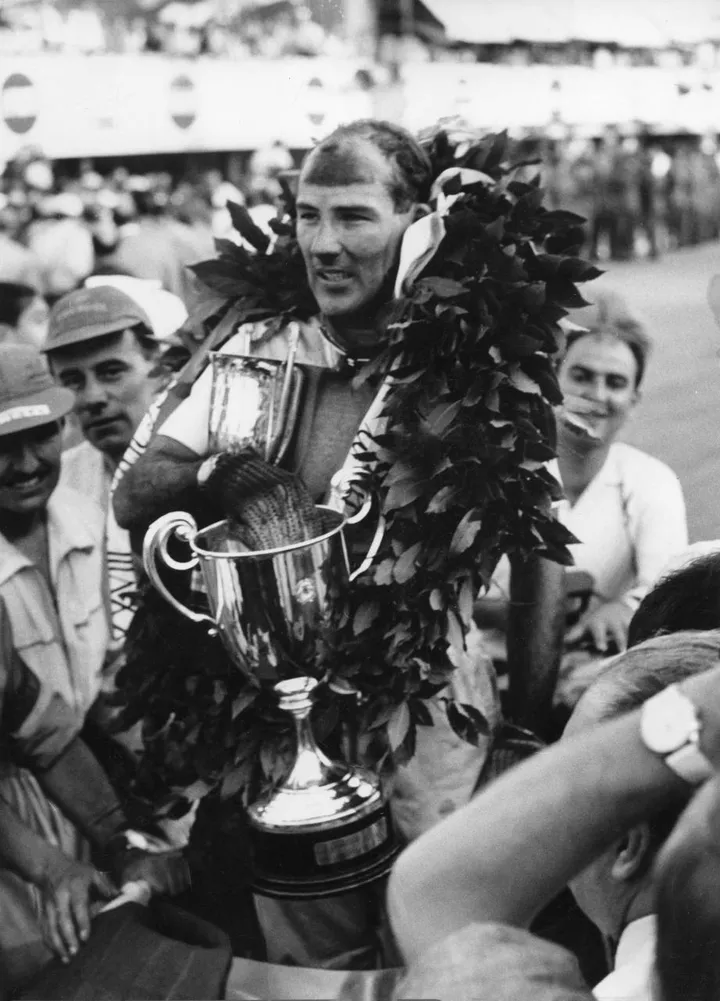 Stirling Moss (1929-2020) ha vinto tre volte a Monza: nel 1956, 1957 e 1959