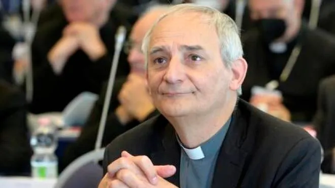 Il cardinale Matteo Maria Zuppi nel corso della 76esima assemblea generale della Conferenza episcopale italiana, Fiumicino, 24 maggio 2022. ANSA/CLAUDIO PERI