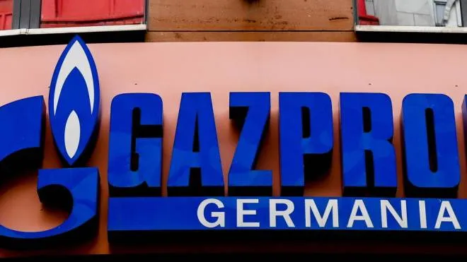The Logo of the Gazprom Germania in Berlin, Germany, 05 April 2022. German Federal Network Agency on 04 April announced that it has taken over control of Russian gas company German subsidiary Gazprom Germania. The Agency will be used as a trustee until 30 September to ensure proper management of the company.  ANSA/FILIP SINGER