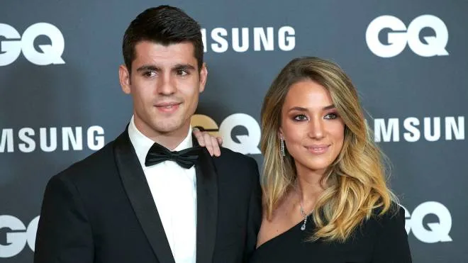 Alvaro Morata, Alice Campello attends the GQ Men Of The Year Awards 2019 photocall at The Westin Palace Hotel in Madrid, Spain on Nov 21, 2019 (Photo by Carlos Dafonte/NurPhoto) (Photo by Carlos Dafonte / NurPhoto / NurPhoto via AFP)