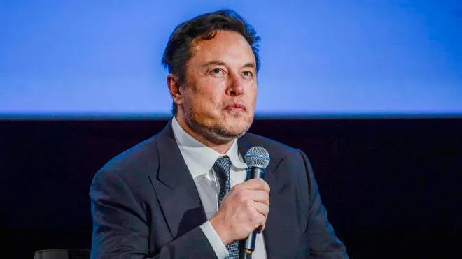 Tesla-founder Elon Musk speaks at a discussion forum during the Offshore Northern Seas (ONS) Conference, in Stavanger, Norway, 29 August 2022. ANSA/Carina Johansen NORWAY OUT