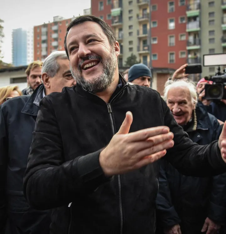 Matteo Salvini, 49 anni, nel giorno dell’Immacolata in visita del quartiere popolare di Gratosoglio a Milano