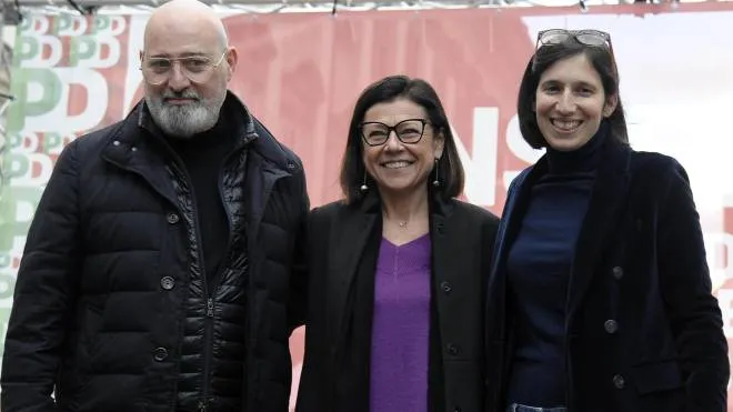 I candidati alle segreteria Pd: Stefano Bonaccini (55 anni), Paola De Micheli (49) ed Elly Schlein (37)