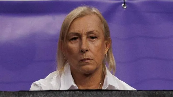 Former Women's tennis champion Martina Navratilova takes in the action between Caroline Garcia of France and Daria Kasatkina of Russia during their semifinal match of the WTA Finals held at Dickies Arena in Fort Worth, Texas, USA, 05 November 2022. ANSA/CJ GUNTHER