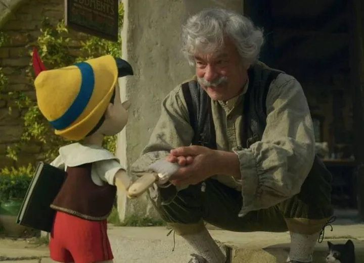 Ton Hanks, 66 anni, nei panni di Geppetto in una scena del “Pinocchio“ di Zemeckis