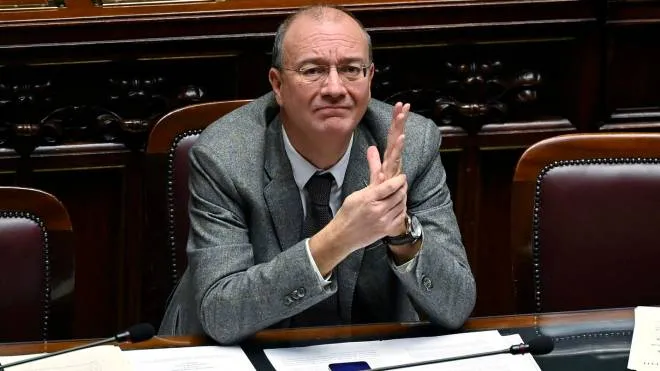 Il ministro dell�Istruzione, Giuseppe Valditara, durante il question time alla Camera dei Deputati, Roma, 25 gennaio 2023. ANSA/RICCARDO ANTIMIANI