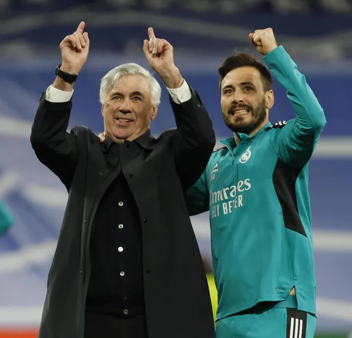 Carlo Ancelotti, 63 anni, e il figlio Davide, 33, suo vice al Real Madrid