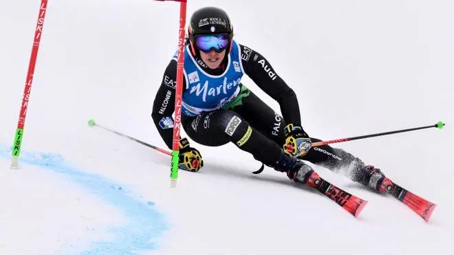 Italy's Federica Brignone competes in the first run of the Women's Giant Slalom on January 24, 2023 in Plan de Corones (Kronplatz), Dolomites Mountains, as part of the FIS Alpine World Ski Championships. (Photo by Marco BERTORELLO / AFP)