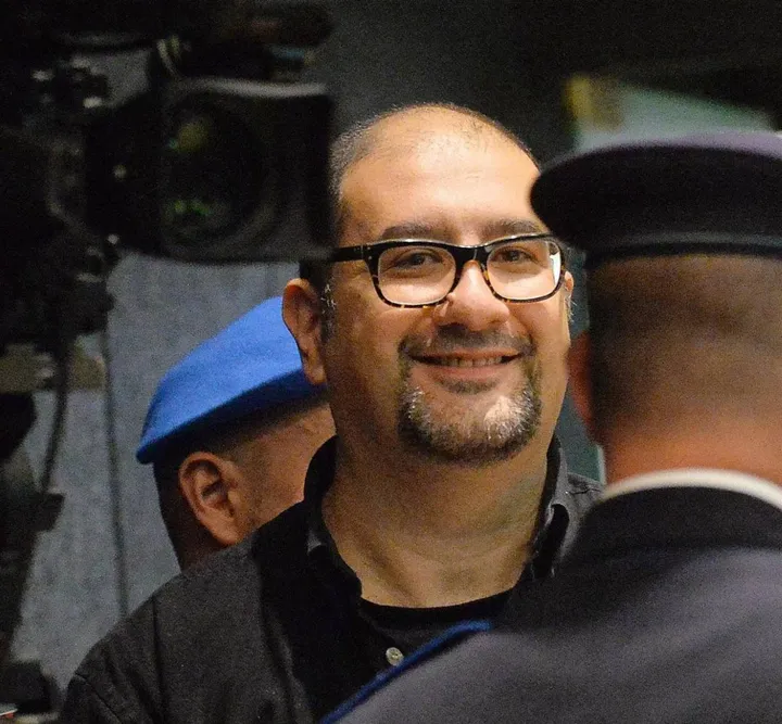 Alfredo Cospito nel 2013 durante il processo per il ferimento di Roberto Adinolfi