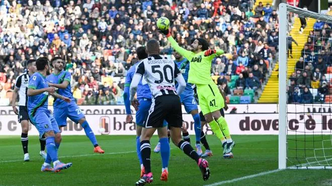 Sassuolo�s Andrea Consigli saves the ball during the italian soccer Serie A match Udinese Calcio vs US Sassuolo at the Friuli - Dacia Arena stadium in Udine, Italy, 12 February 2023
ANSA/ALESSIO MARINI