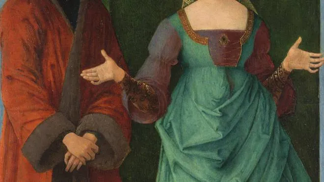Una delle opere in mostra: Ercole de’ Roberti, “Porzia e Bruto“ (c. 1490-93)