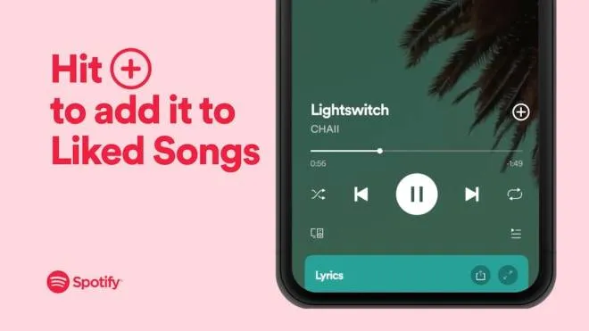 Il nuovo tasto + di Spotify