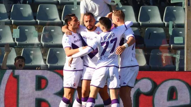 Fiorentina's Arthur Cabral jubilates after scoring the goal 0-2 during the Italian Serie A soccer match US Cremonese vs ACF Fiorentina at Giovanni Zini stadium in Cremona, Italy, 12 March 2023.
ANSA/FILIPPO VENEZIA