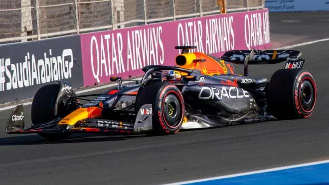 epa10528675 Dutch driver Max Verstappen of Red Bull Racing in action during the first pactice session at the Jeddah Corniche Circuit, Saudi Arabia, 17 March 2023. The Formula One Grand Prix of Saudi Arabia will take place on 19 March.  EPA/STR