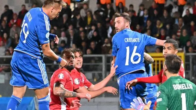 Mateo Retegui, 23 anni, ha incornato così il secondo gol nelle prime due gare azzurre