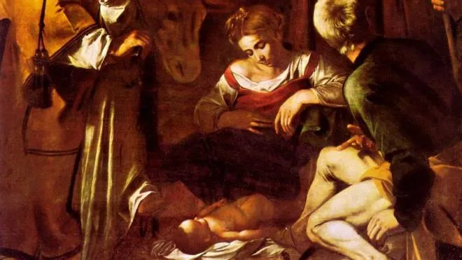 Una immagine di archivio della  " Natività "  di Michelangelo. La tela del Caravaggio rubata a Palermo nel 1969  ARCHIVIO - ANSA