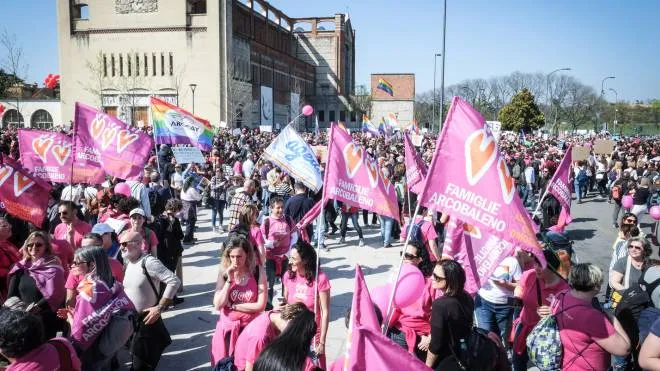 Foto Claudio Martinelli/LaPresse
30 marzo 2019, Verona, Italia
cronaca

Nella foto:  Manifestanti partecipano al corteo contro il World Congress of Families ospitato alla Gran Guardia a Verona.