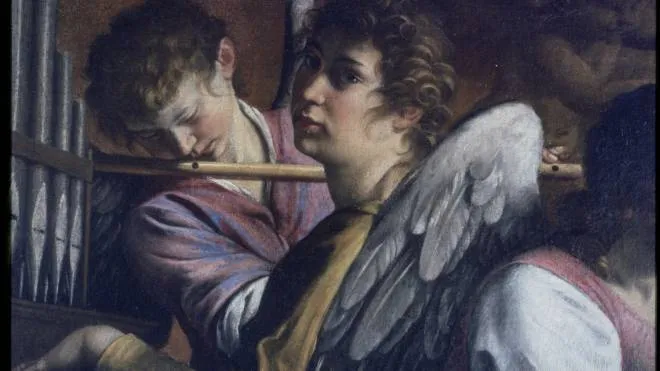 Orazio Gentileschi, particolare della “Circoncisione” con Artemisia nelle vesti 
di Santa Cecilia