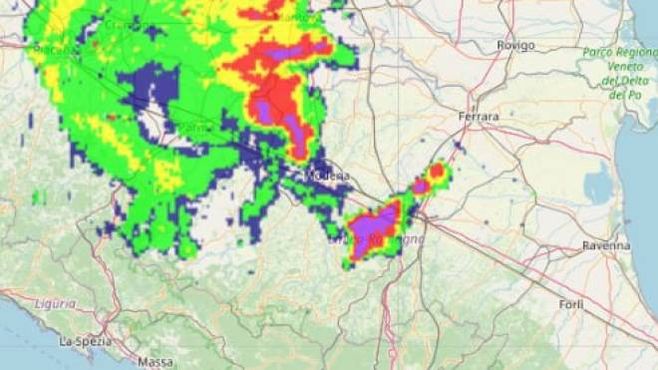 Rain and thunderstorms in Emilia Romagna