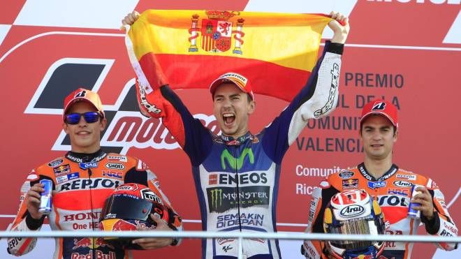 Lorenzo, Marquez e Pedrosa: podio spagnolo a Valencia (Ansa)