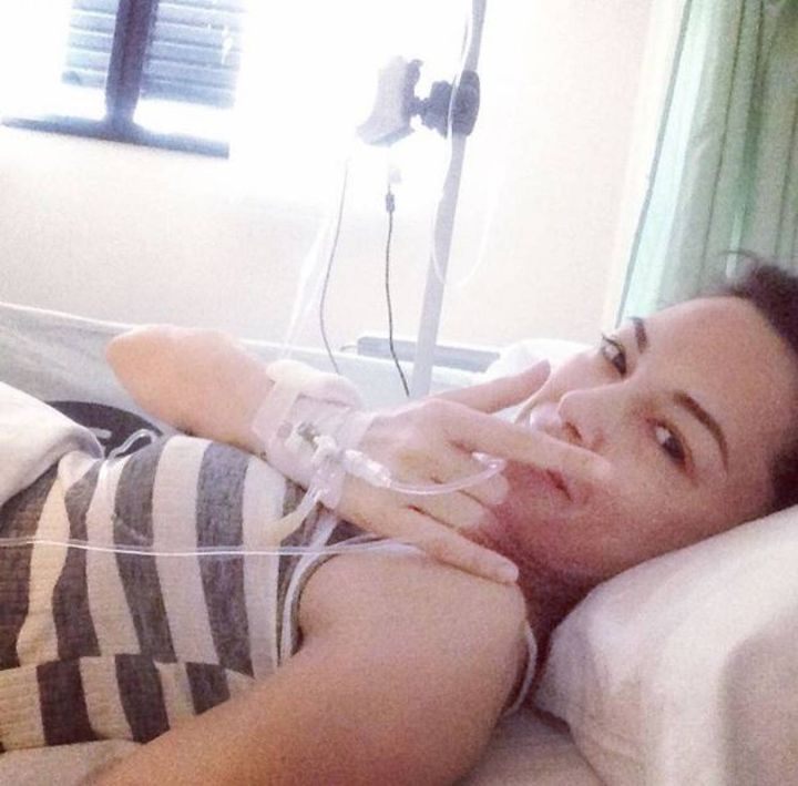 Giorgia Surina in ospedale dopo l'operazione (Instagram)