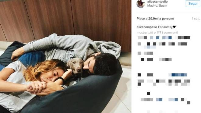 Alice Campello e Alvaro Morata su Instagram