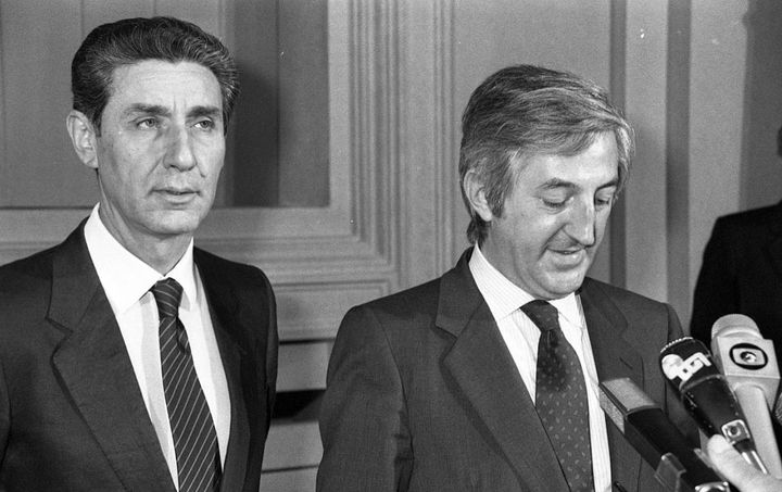 Stefano Rodotà e Massimo Riva, capogruppi Camera e Senato di Sinistra Indipendente. Era il 1989 (Ansa)