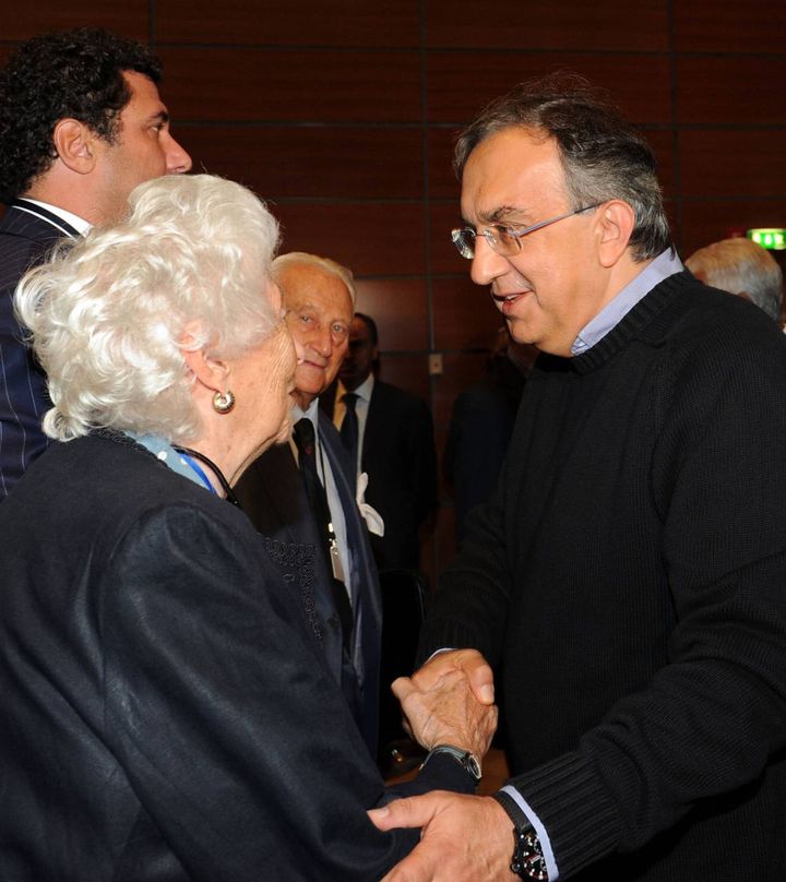 Con Maria Sole Agnelli al Lingotto nel 2010 in occasione dell'assemblea degli azionisti Fiat (Ansa)