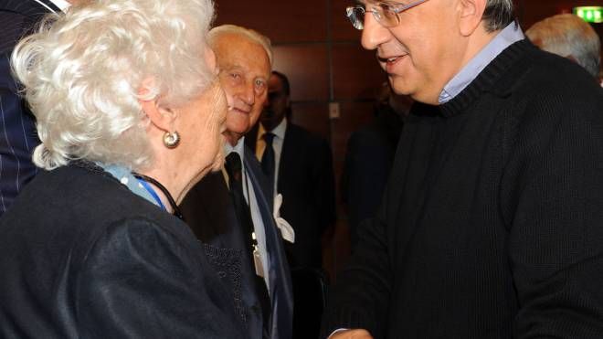 Con Maria Sole Agnelli al Lingotto nel 2010 in occasione dell'assemblea degli azionisti Fiat (Ansa)