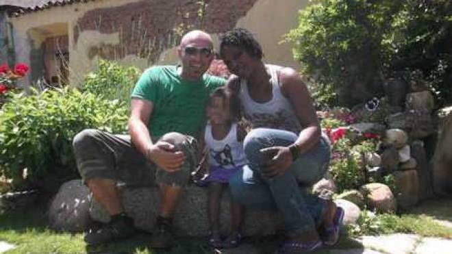 Christian Cecala con la moglie Dawna e la figlioletta Krystal