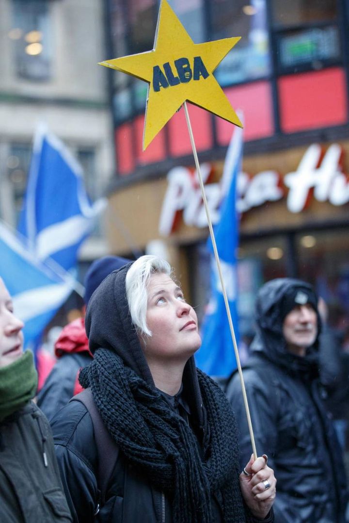 Scozia, marcia per l'indipendenza (Ansa)
