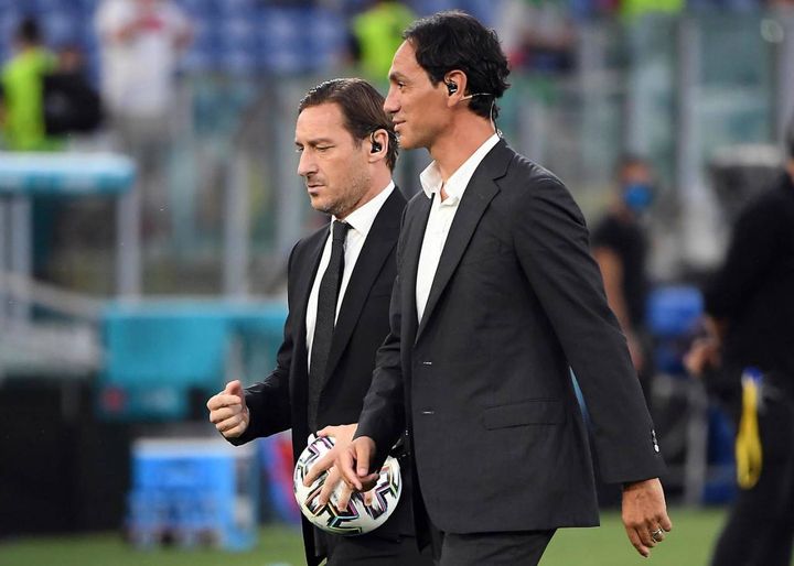 Francesco Totti e Alessandro Nesta (Ansa)