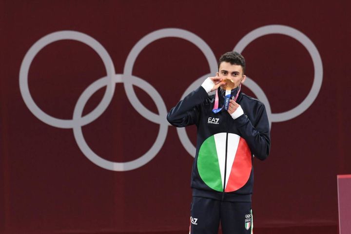 Vito Dell'Aquila, medaglia d'oro nel Taekwondo alle olimpiadi di Tokyo (Ansa)