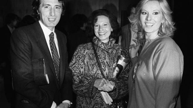 Frajese, Nicoletta Orsomando e Paola Perissi durante il cinquantesimo anniversario del Radiocorriere, 9 aprile 1980 (Ansa)